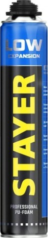 Пена монтажная STAYER LOW EXPANSION профессиальная, всесезонная (0,75 л.) [41136]