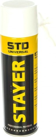 Пена монтажная STAYER STD стандарт, всесезонная, (0,5 л.) [41130]