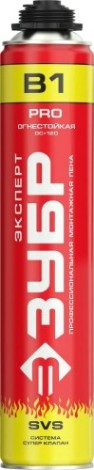 Пена монтажная ЗУБР PRO B1 профессиональная, пожаростойкая (750 мл) [41146]