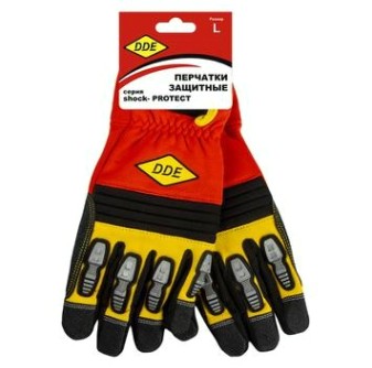 Перчатки кожаные комбинированные DDE 648-496 shock-PROTECT, кожа/спандекс, L