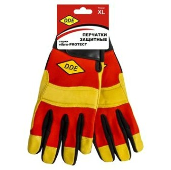 Перчатки кожаные комбинированные DDE 648-533 vibro-PROTECT, кожа/спандекс, XL