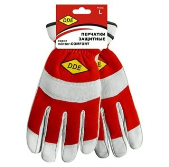 Перчатки кожаные комбинированные DDE 648-557 winter-СOMFORT, кожа/спандекс, L
