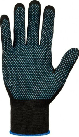 Перчатки нейлоновые "Комфорт" с ПВХ 15 класс черные (10пар) [490-998]