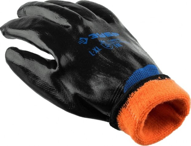 Перчатки резиновые ЗУБР ПРОФЕССИОНАЛ арктика утепленные износостойкие, двухслойные, раз [11469-XL]