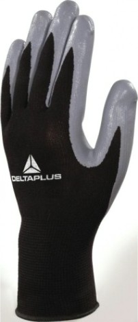 Перчатки с полимерным покрытием Delta Plus VE712GR цвет черный/серый размер 9 [VE712GR09]