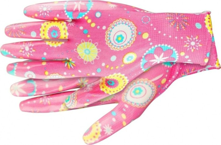 Перчатки садовые PALISAD прозрачное нитриловое покрытие красные, размер S 67744 [67744]