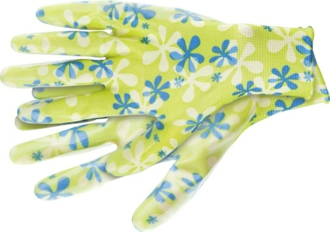 Перчатки садовые PALISAD прозрачное нитриловое покрытие зеленые, размер S 67741 [67741]