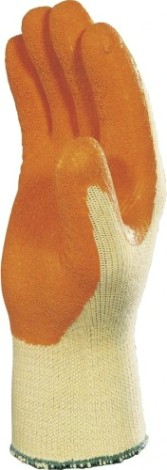 Перчатки трикотажные Delta Plus VE730OR с латексным покрытием желтый/оранжевый, размер 10 [VE730OR10]