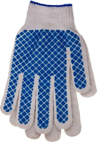 Перчатки трикотажные Шахматный облив пвх-покрытие 10 класс [67713]