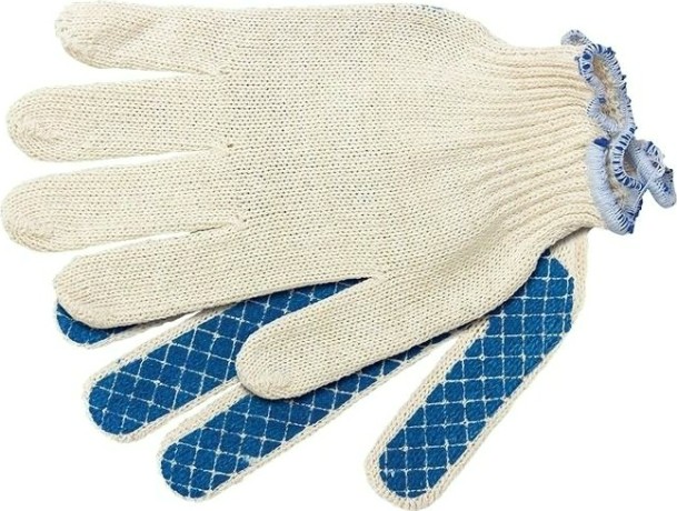 Перчатки трикотажные Шахматный облив пвх-покрытие 10 класс [67713]