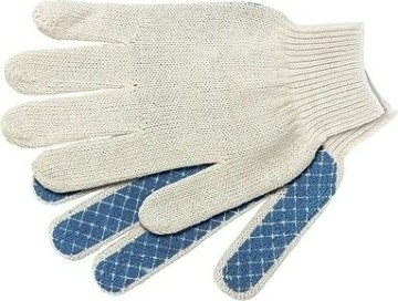 Перчатки трикотажные Шахматный облив пвх-покрытие 10 класс [67776]