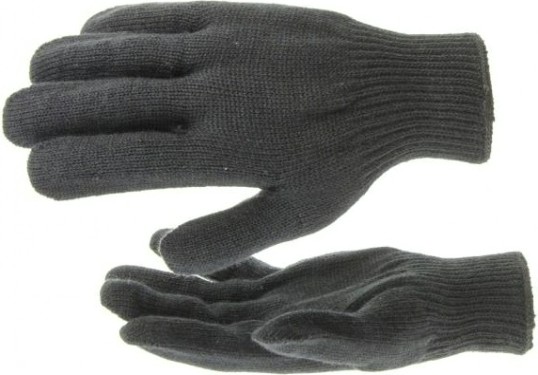 Перчатки трикотажные СИБРТЕХ акрил, цвет: черный оверлок. [68651]