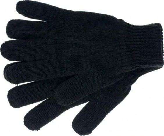 Перчатки трикотажные СИБРТЕХ акрил,двойная манжета, черный цвет. [68671]
