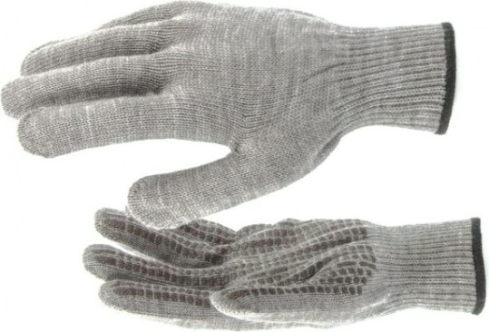 Перчатки трикотажные СИБРТЕХ акрил, ПВХ гель "Протектор", коричневые [68663]