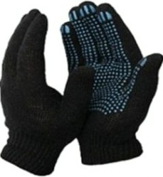 Перчатки трикотажные "Стандарт" 10 класс 5 нитей с ПВХ черные (300пар) [911-863]