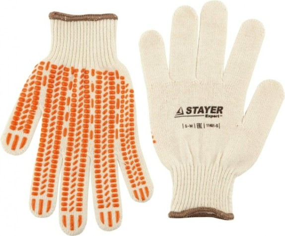 Перчатки трикотажные STAYER TRACK L-XL размер с увеличенной площадью пвх-гель покрытия "п [11401-XL]