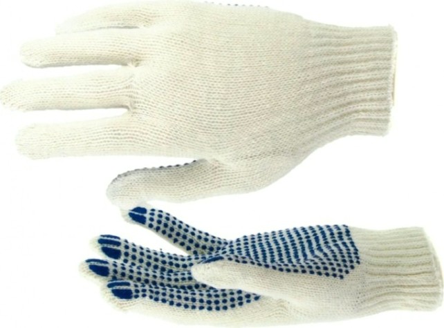 Перчатки трикотажные "Точка" для ремонтных и строительных работ,антискольжение [67717]