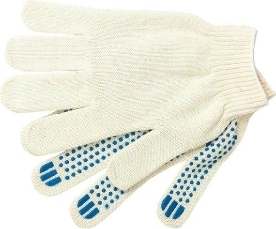 Перчатки трикотажные "Точка" пвх-покрытие 10 класс, 4 нити, 67715 [67715]