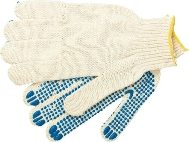 Перчатки трикотажные "Точка" пвх-покрытие 5 пар в упаковке, 7 класс [67718]