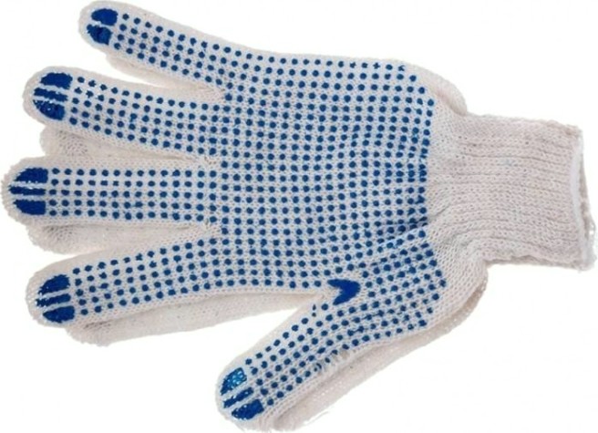 Перчатки трикотажные "Точка" пвх-покрытие 7,5 класс, белые [00501453354]