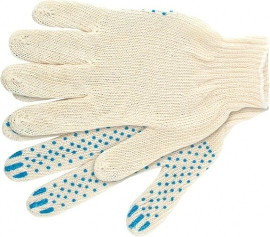 Перчатки трикотажные "Точка" пвх-покрытие 7 класс [67772]