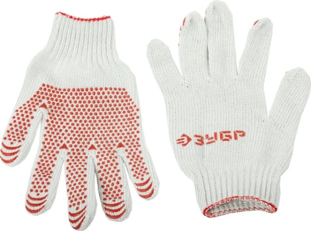 Перчатки трикотажные ЗУБР МАСТЕР размер L-XL для тяжелых работ [11392-K10]