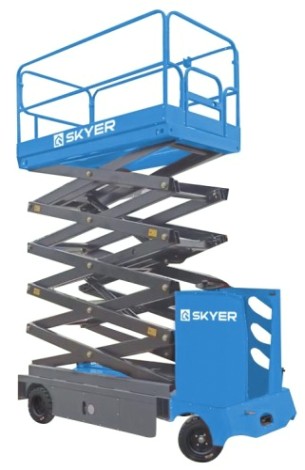 Передвижной телескопический подъемник SKYER NPF1403 самоходный ножничный с кабиной