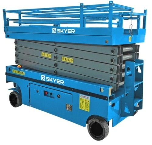 Передвижной телескопический подъемник SKYER PLH0823 самоходный с выдв. платф. (узкий)