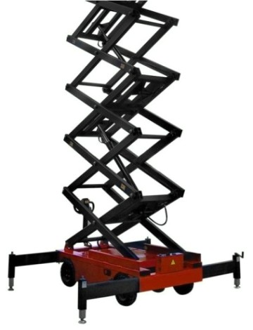 Передвижной телескопический подъемник SKYER SPF1403 самоходный, ножничный, ведомый