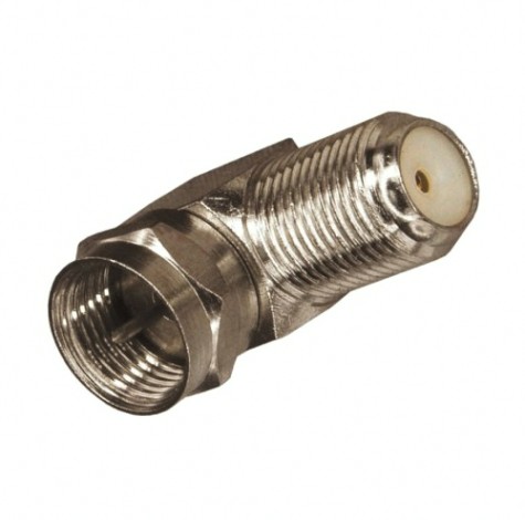 Переходник антенный REXANT 06-0021-A (гнездо F-штекер F) угловой для кабеля RG-6 никель