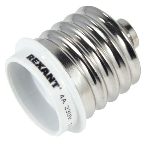 Переходник цокольный REXANT 11-8821 Е40-Е27 белый (уп. 50 штук)