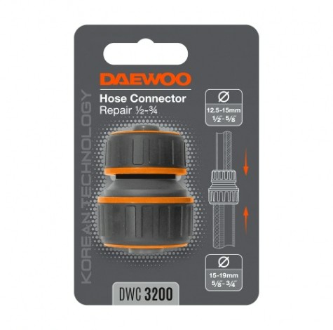Переходник DAEWOO DWC 3200 для шлангов с 13-15 мм (1/2"-5/8") на 15-19 мм (5/ Переходник DAEWOO DWC 3200 для шлангов с 13-15 мм (1/2"-5/8") на 15-19 мм (5/