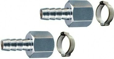 Переходник FUBAG 180440B 1/4"F на елочку 6мм с обжимным кольцом 2шт [180440 B]