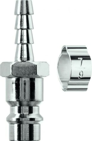 Переходник KRAFTOOL штуцер "елочка" 6 мм-рапид с хомутом [06597-06]