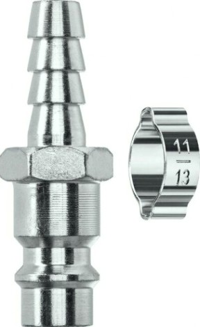 Переходник KRAFTOOL штуцер "елочка" 8 мм-рапид с хомутом [06597-08]