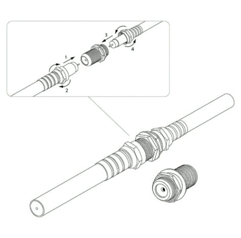 Переходник REXANT 05-4201 (уп 100 шт) гн F-гн F "бочка" с кольцом (03-044) [05-4201]