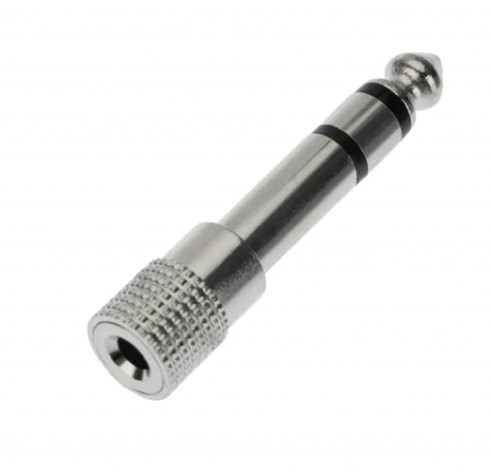 Переходник REXANT 14-0205 (уп. 50 штук) 6,3мм стерео штекер-3.5мм стерео гнездо, металл [14-0205]