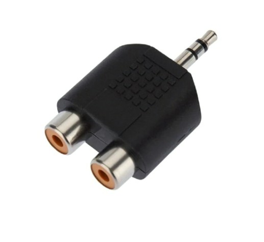 Переходник REXANT 14-0431 (уп. 50 штук) 3,5мм стерео штекер-2 гнезда RCA, пластик [14-0431]