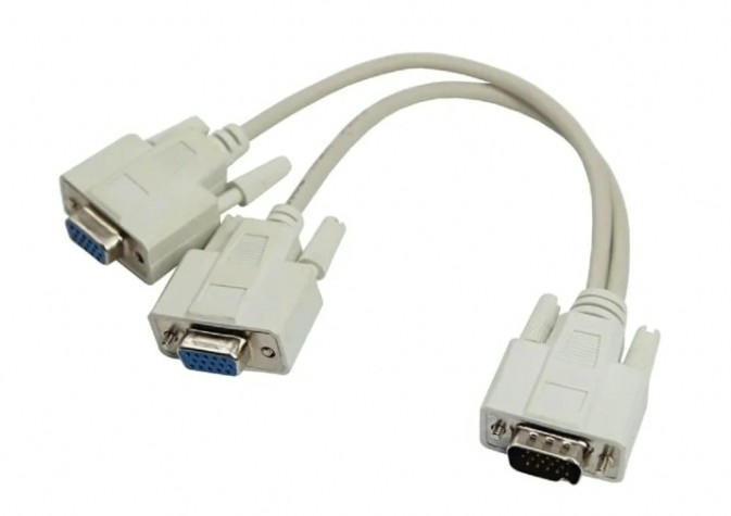 Переходник штекер REXANT 17-6834 VGA-2 гнезда VGA, провод