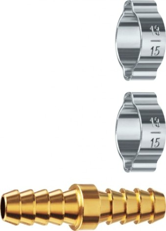 Переходник ЗУБР елочка 10 мм с обжимными хомутами [64925-10]