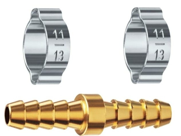 Переходник ЗУБР елочка 8 мм с обжимными хомутами [64925-08]