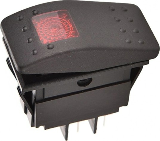 Переключатель двухпозиционный SKIPPER SK-A12315AR ON-OFF 12В/20А с подсветкой