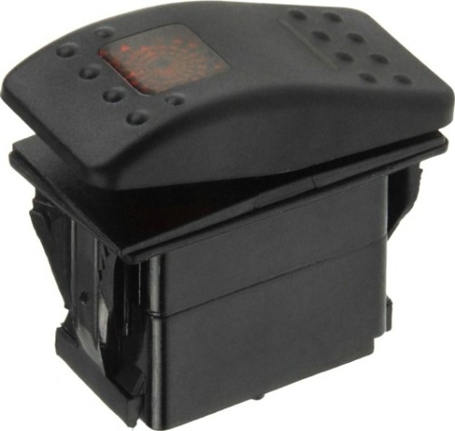 Переключатель трехпозиционный SKIPPER SK-A11624GR ON-OFF-ON 12В/20А с подсветкой