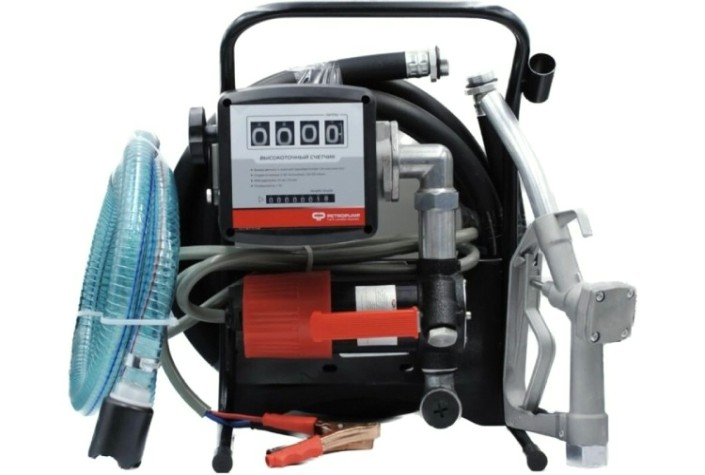 Переносной комплект для перекачки ДТ и керосина Petropump DCTP60ST 12в (мех. счетчик, мех. пист.), 60 л/мин [PP330003]