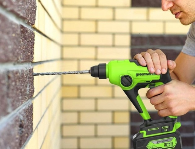 Перфоратор аккумуляторный GREENWORKS GD24SDS1K2 бесщеточный [3803107UA]