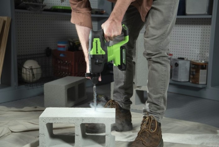 Перфоратор аккумуляторный GREENWORKS GD24SDS2K4 бесщеточный [3803007UB]