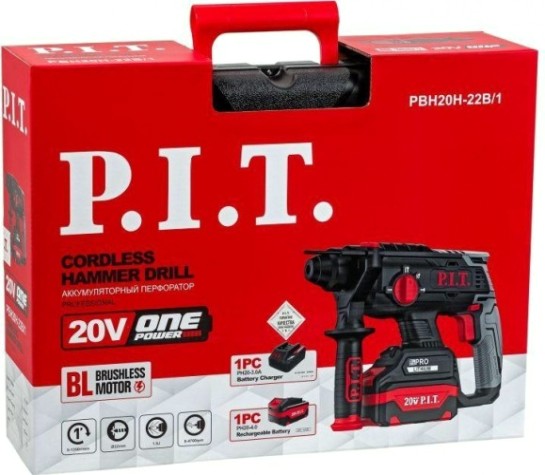 Перфоратор аккумуляторный P.i.t. PBH20H-22B/1 бесщеточный Перфоратор аккумуляторный P.i.t. PBH20H-22B/1 бесщеточный