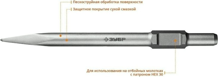 Пика шестигранная ЗУБР 400 мм HEX 30 ПРОФЕССИОНАЛ буран [29375-00-400]