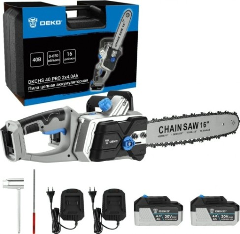 Пила цепная аккумуляторная DEKO DKCHS 40 PRO [063-4357]