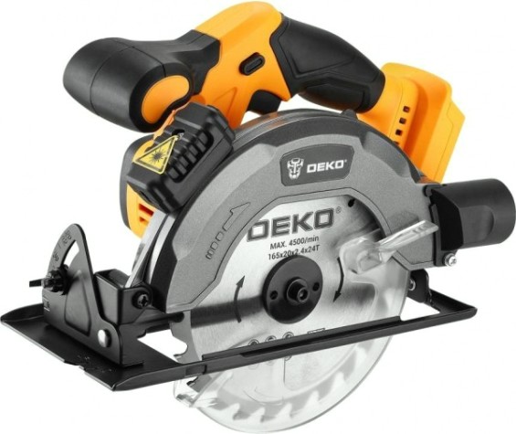 Пила циркулярная аккумуляторная DEKO DKCS20 2*3.0Ah 20в, 165мм [063-4024]